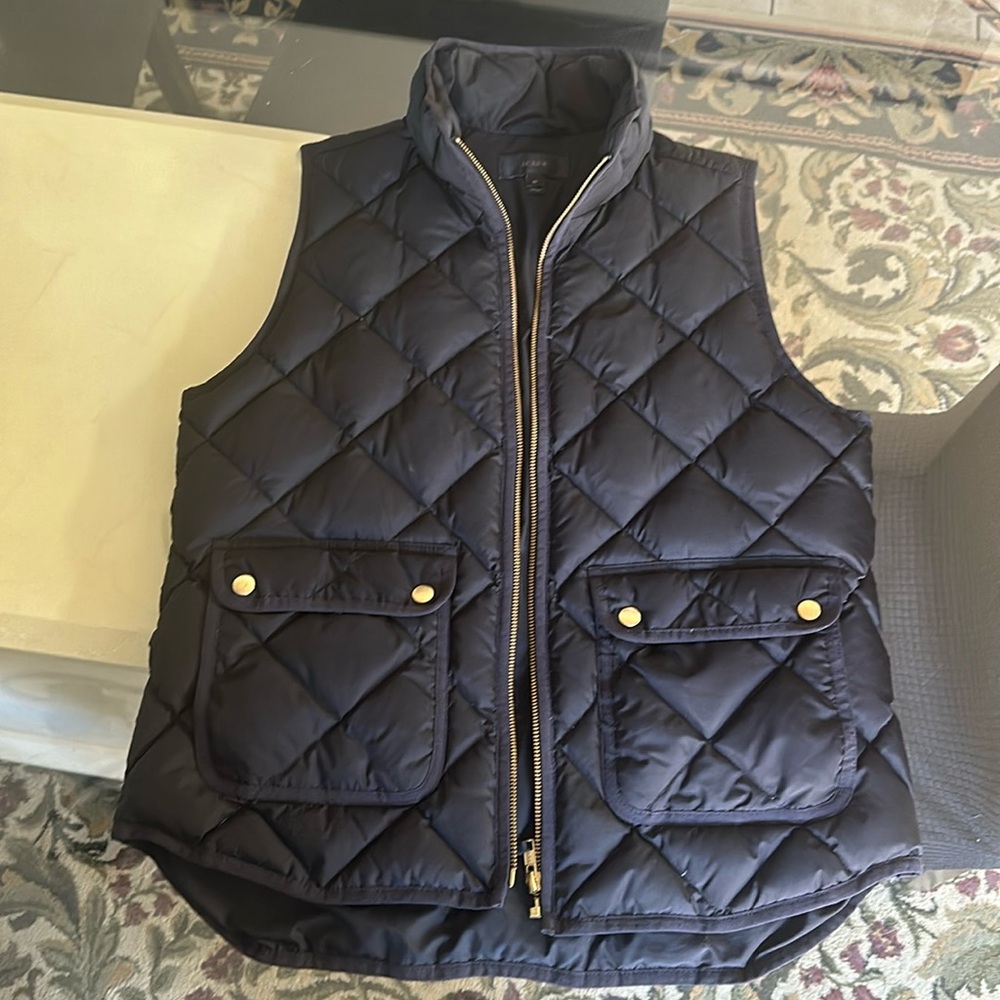 J. Crew black zipper down vest